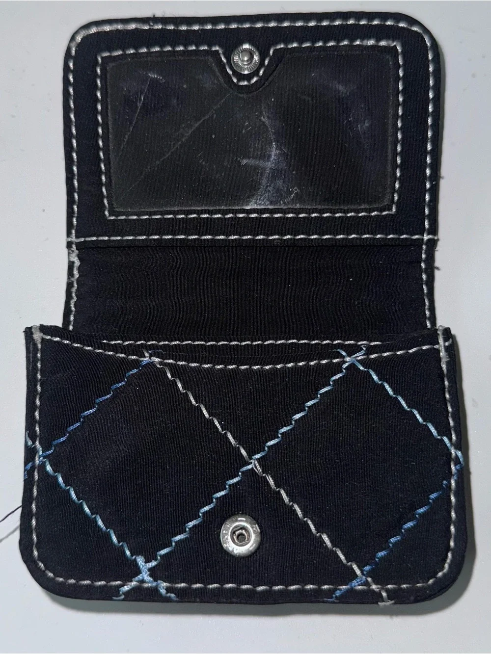 Vera Bradley Black Mini Cardholder Quilted Pouch